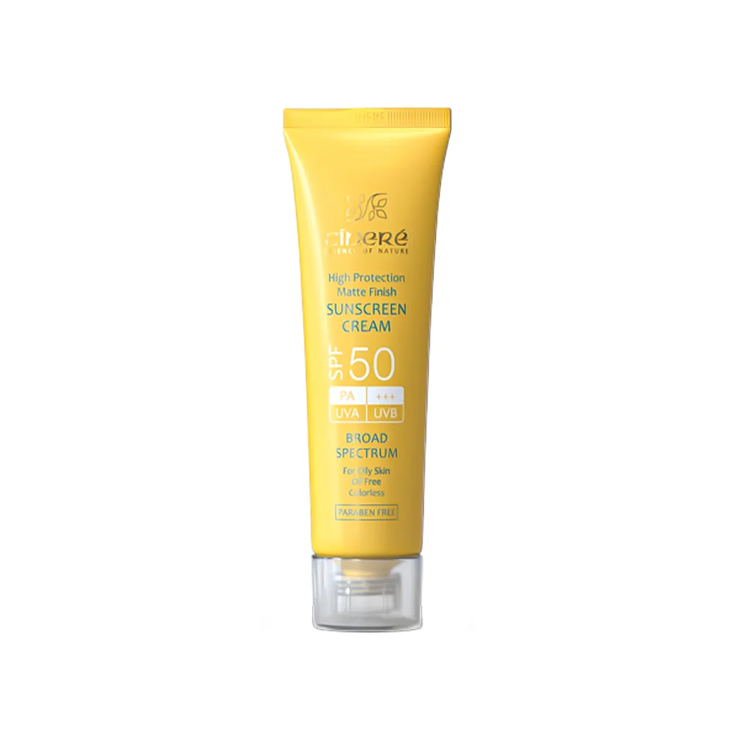 کرم ضد آفتاب سینره بدون رنگ مناسب پوست چرب و جوش دار SPF50 حجم 50 میل