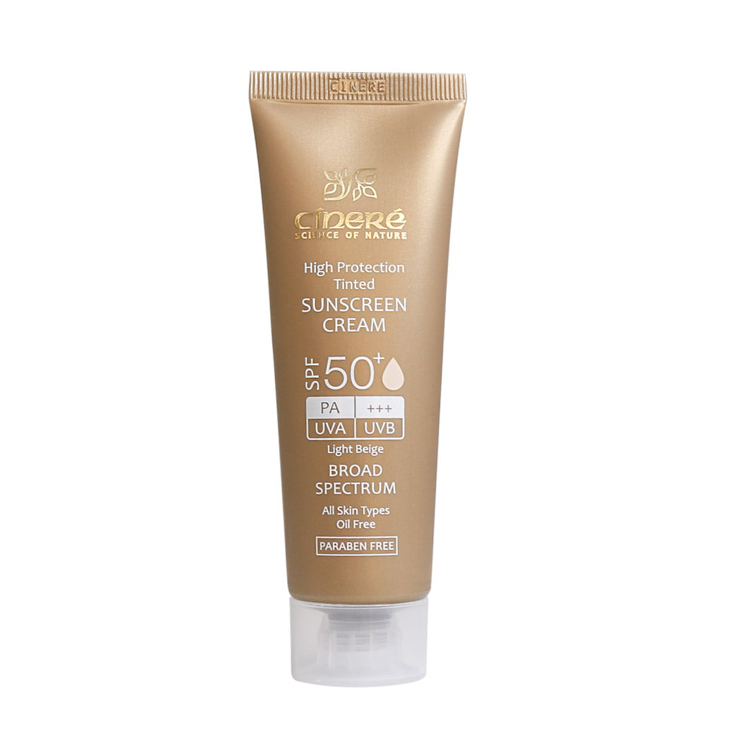 کرم ضد آفتاب رنگی سینره Spf50 فاقد چربی مناسب انواع پوست 50 میل
