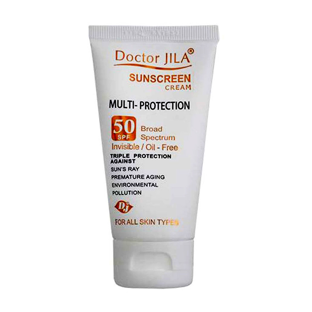 کرم ضد آفتاب دکتر ژیلا بدون رنگ مولتی پروتکشن SPF50 حجم 50 میل