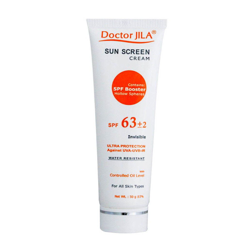 کرم ضد آفتاب دکتر ژیلا بدون رنگ SPF63 حجم 50 میل