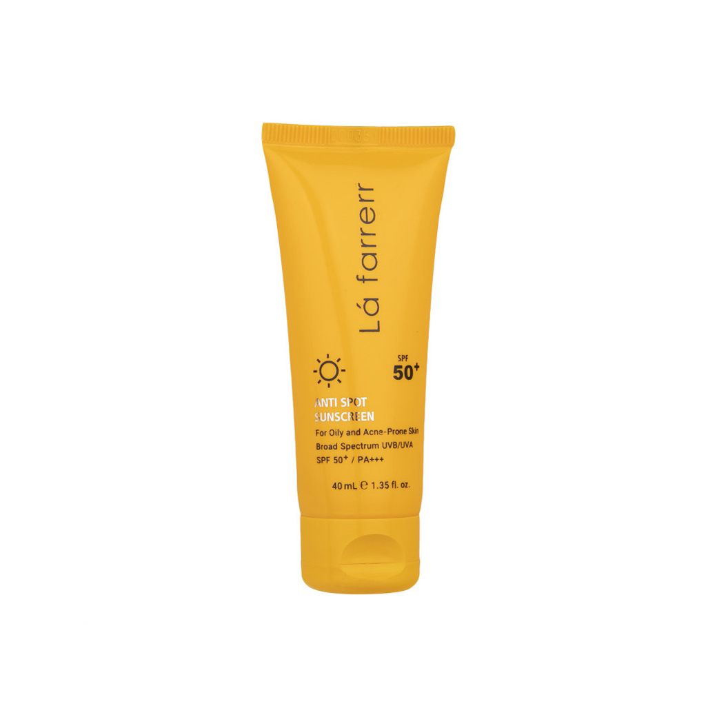 کرم ضد آفتاب و ضد لک لافارر بی رنگ مناسب پوست چرب و مستعد آکنه SPF50 حجم 40 میل