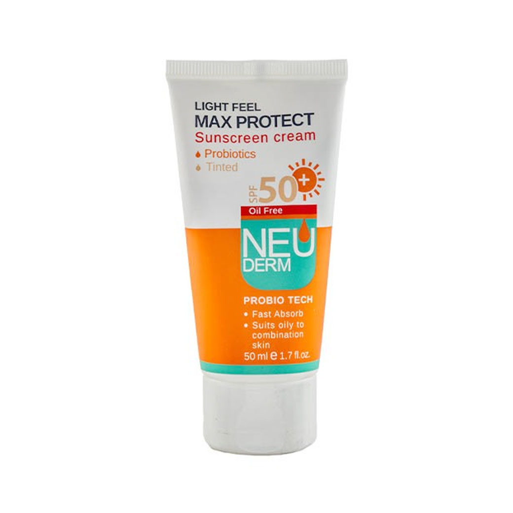 کرم ضد آفتاب نئودرم رنگی مدل Max Protect فاقد چربی SPF50 حجم 50 میل