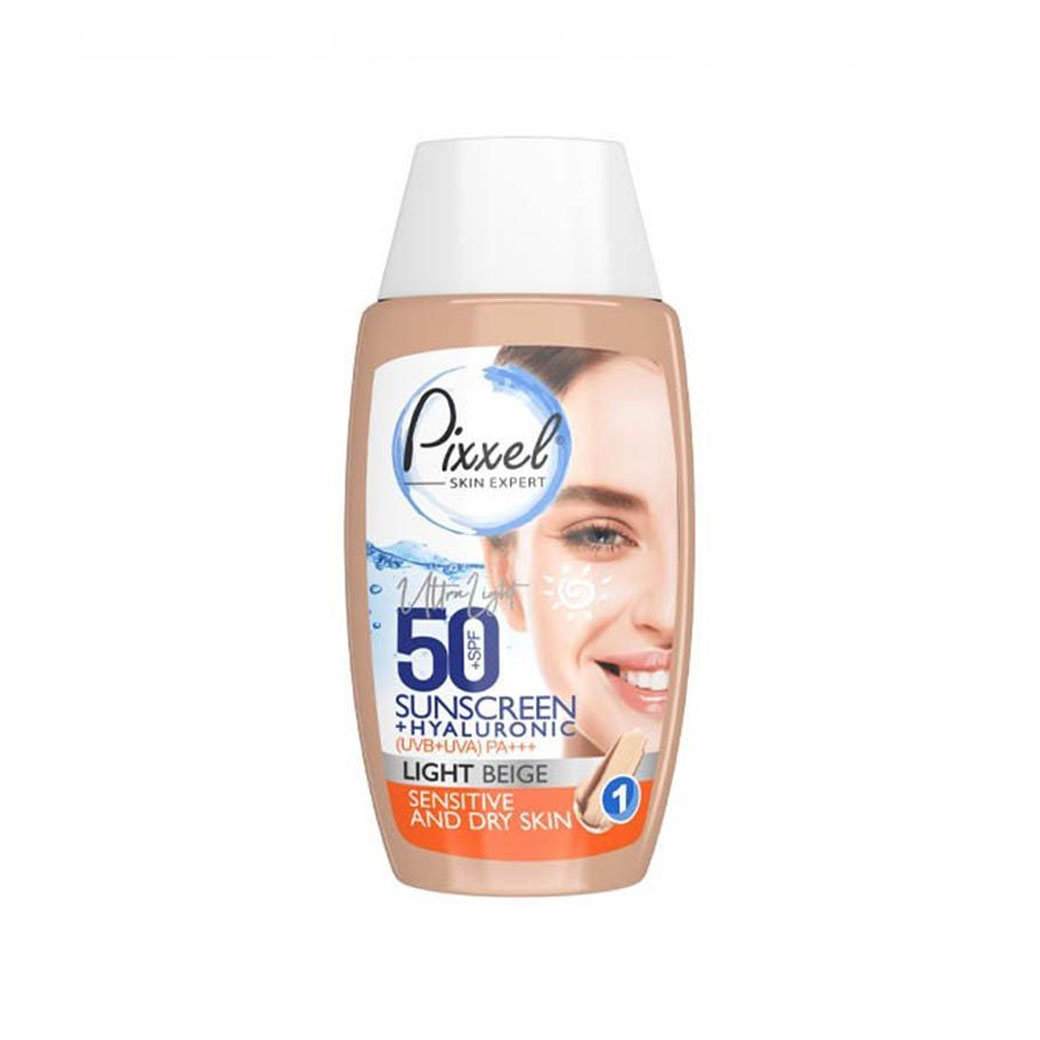 کرم ضد آفتاب پیکسل رنگی مناسب پوست خشک و حساس SPF50 حجم 50 میل