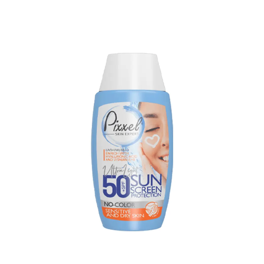 کرم ضد آفتاب پیکسل بدون رنگ مناسب پوست خشک و حساس SPF50 حجم 50 میل
