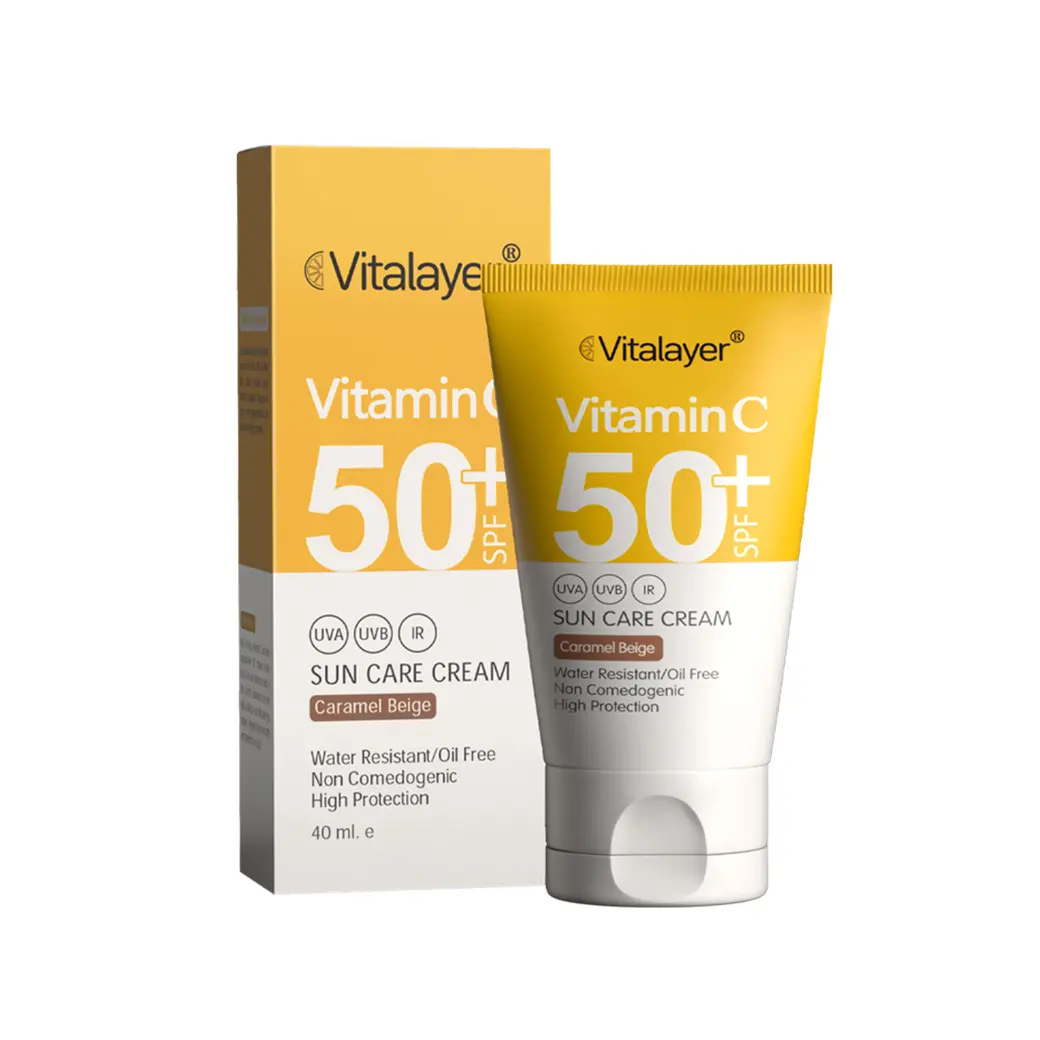 کرم ضد آفتاب ویتامین C ویتالیر رنگی SPF50 حجم 40 میل