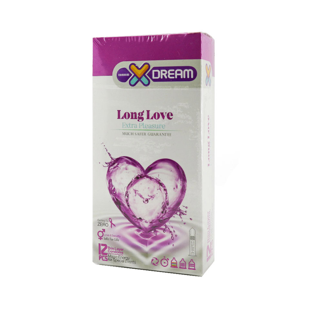  کاندوم لذت طولانی ایکس دریم مدل Long Love بسته 12 عددی