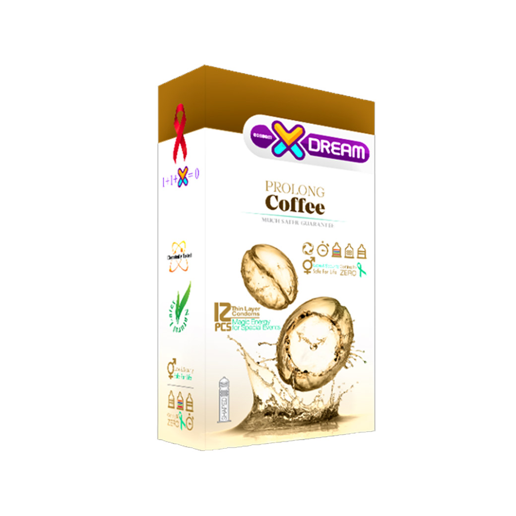کاندوم تاخیری قهوه ایکس دریم مدل Prolong Coffee بسته 12 عددی