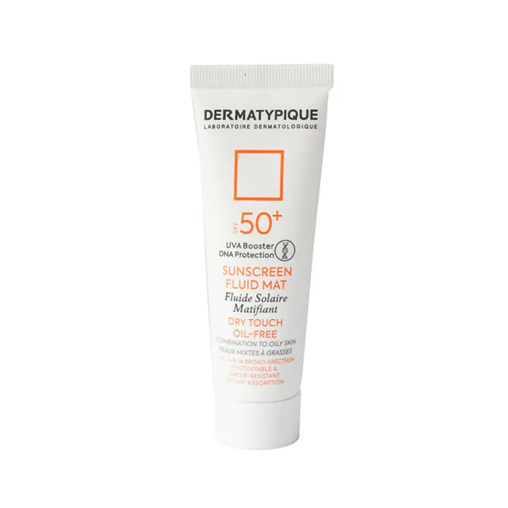 فلوئید ضد آفتاب مات درماتیپیک بی رنگ SPF50 فاقد چربی 50 میل